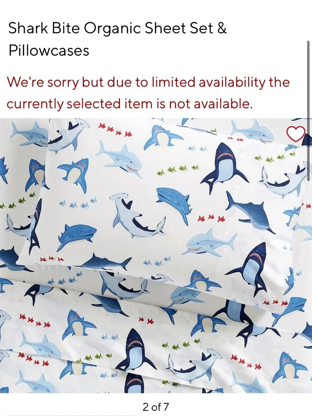 Pottery Barn Kids Shark Bite Sheets full